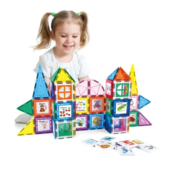 New Picasso Tiles 102 Piece Magnetic Building Tile Sed-3D Magnetic Puzzle-Sealed - Picture 7 of 9